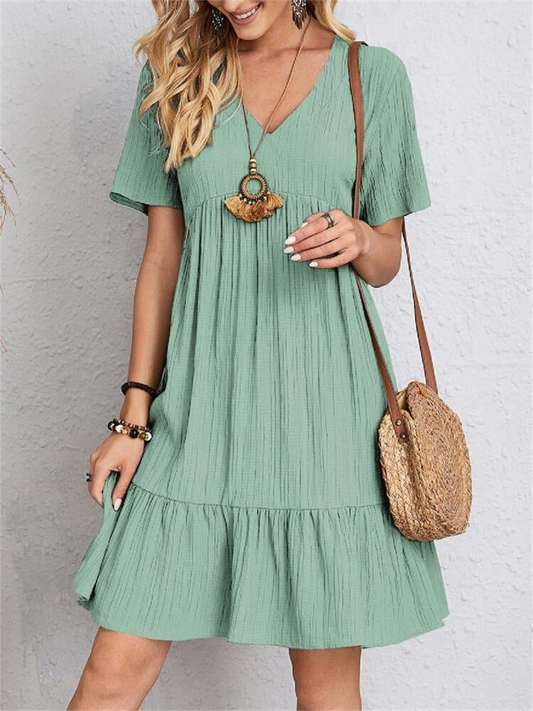 🔥GROßER SALE 49 % RABATT🔥🔥Loose lässige Krawatte Taille fließenden Kleid