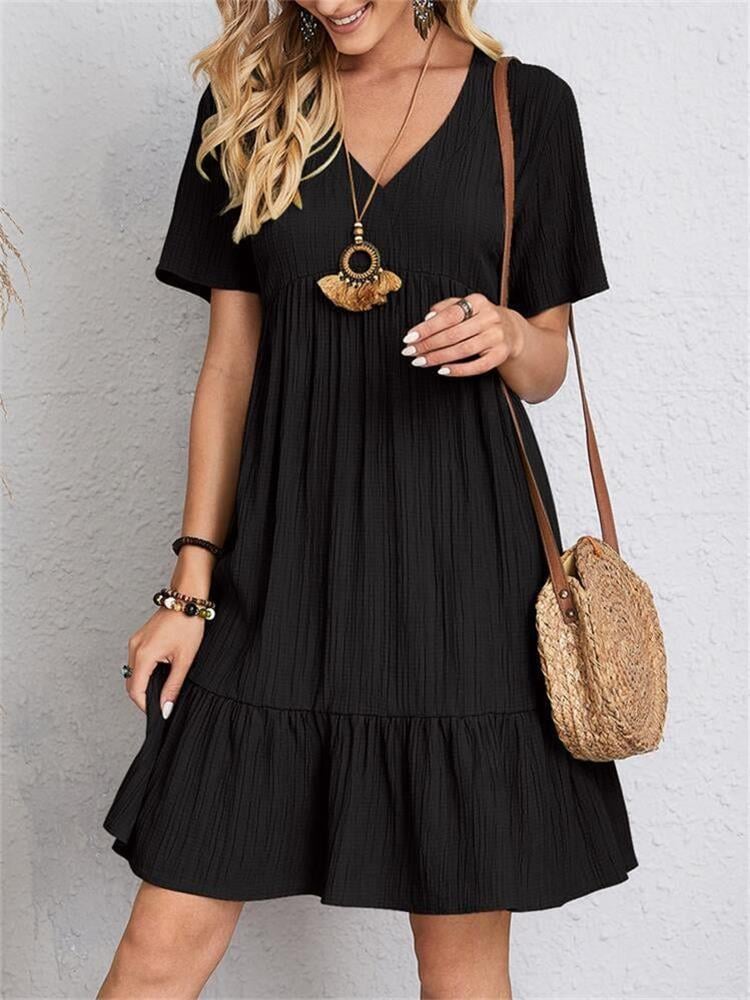 🔥GROßER SALE 49 % RABATT🔥🔥Loose lässige Krawatte Taille fließenden Kleid
