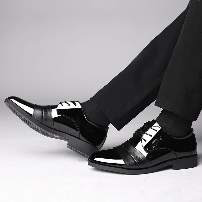Scarpe Eleganti Uomo – Pelle Lucida, Punta Luminosa, Casual e Business