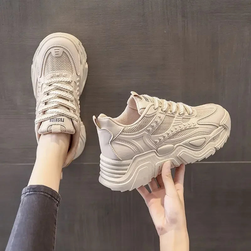 Sneakers Donna – Punta Tonda, Suola Alta, Comode e Sportive