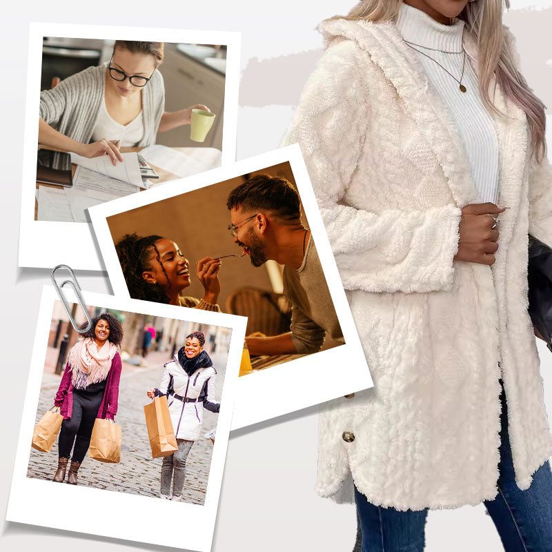 Neuankömmling 2025 – 49 % Rabatt🔥 Warme Kapuzenjacke mit Rautenmuster für Damen