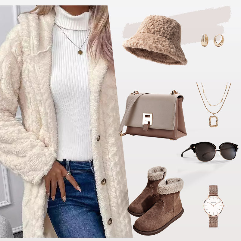 Neuankömmling 2025 – 49 % Rabatt🔥 Warme Kapuzenjacke mit Rautenmuster für Damen