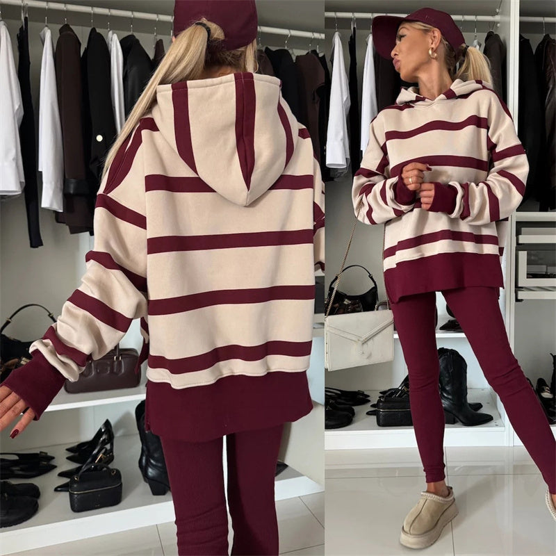 🎅Weihnachtsvorverkauf🎁 Oversize-Hoodie und Leggings-Set für Damen