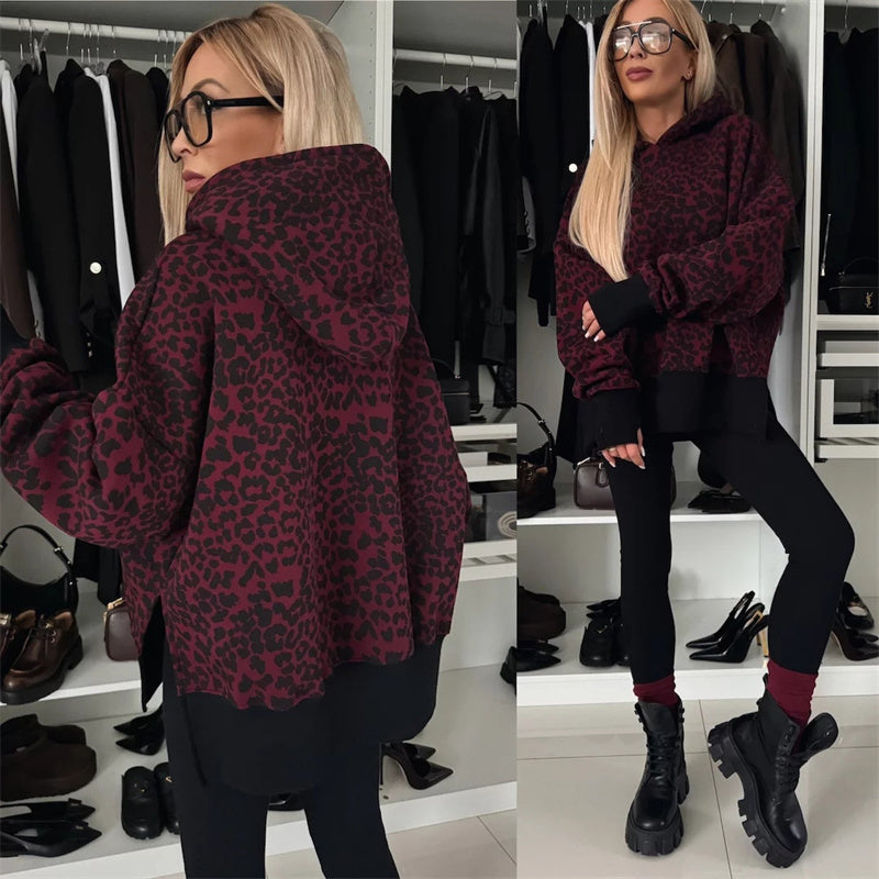🎅Weihnachtsvorverkauf🎁 Oversize-Hoodie und Leggings-Set für Damen