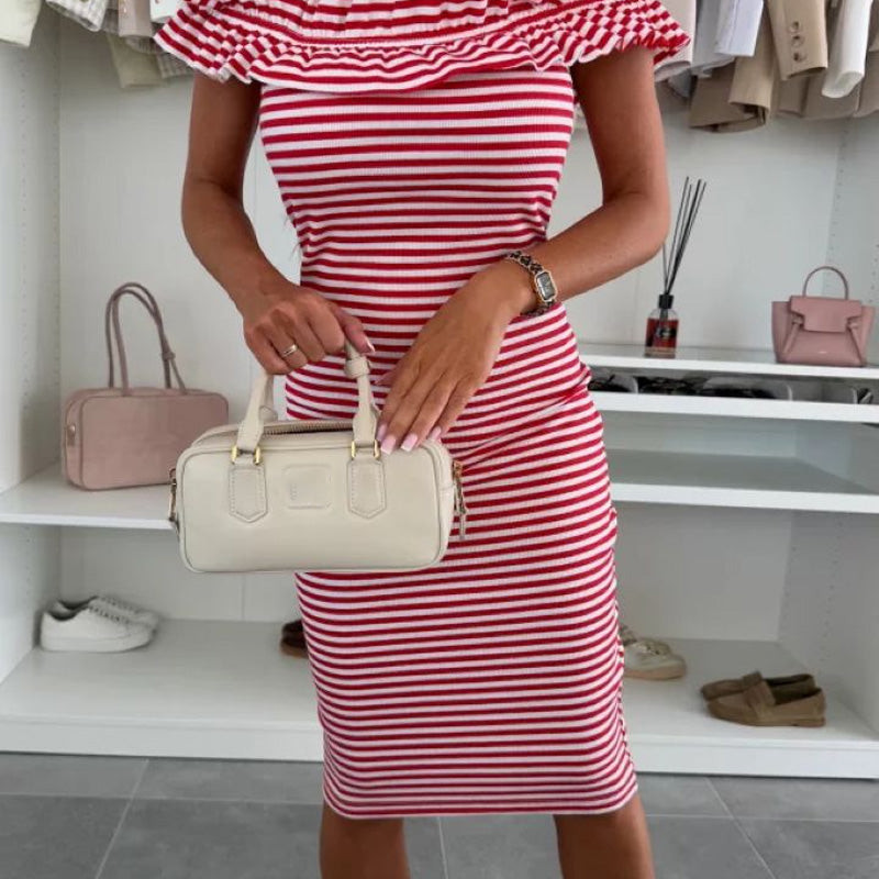 🌸Zeitlich begrenzt 50% RABATT🌸Damen elegantes schulterfreies figurbetontes Kleid mit Raffung