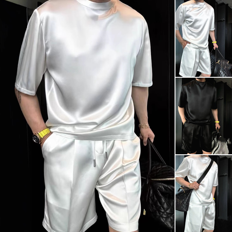 🔥Lässiger Herren-Zweiteiler: T-Shirt & Shorts in Unifarben