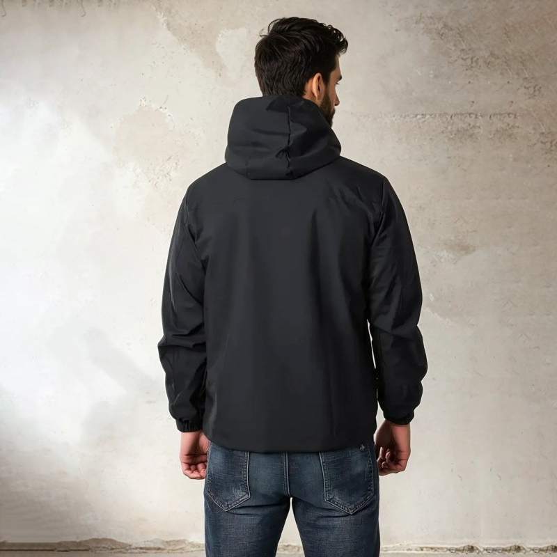 Einfarbige Outdoor-Sportjacke für Herren