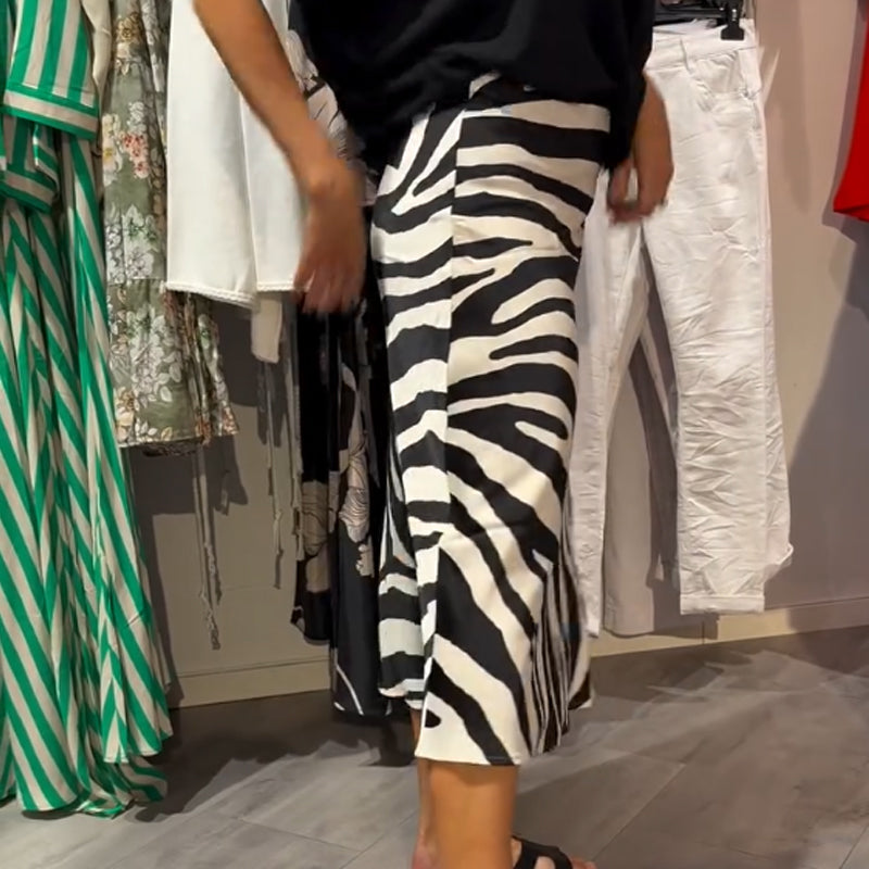 Damen lässiges Set aus Bluse mit Knoten vorne und Midirock