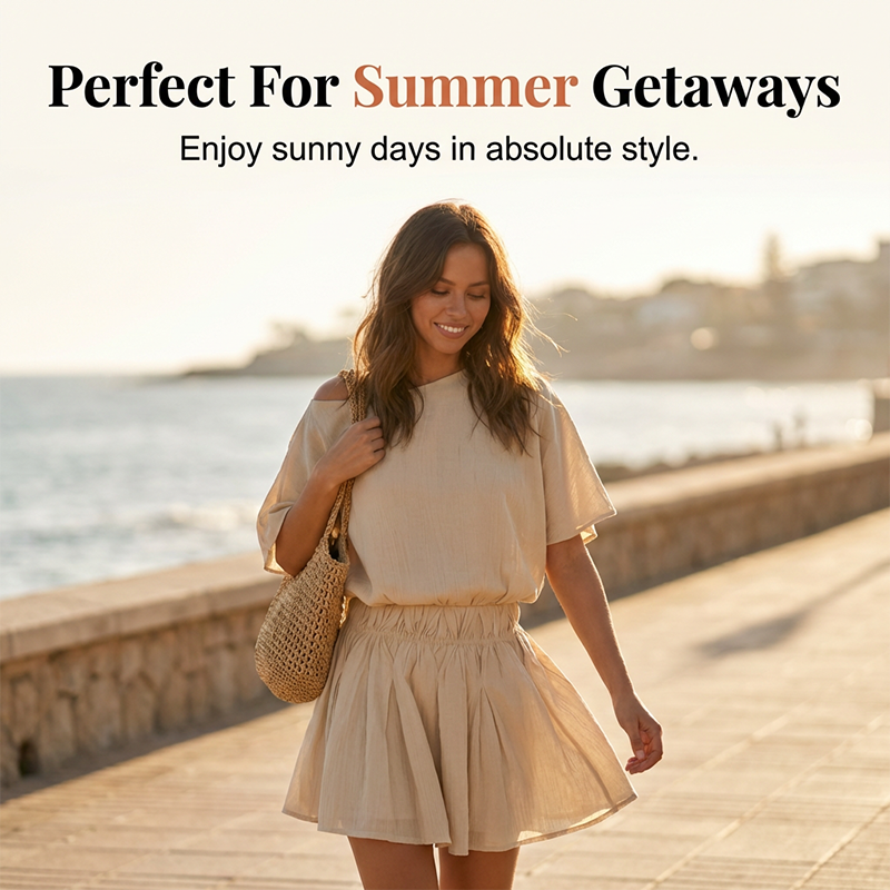 🌞Frühlingserwachen: 50% Rabatt!🏝️Sommer-Traum: Luftiges Off-Shoulder Kleid mit Fledermausärmeln