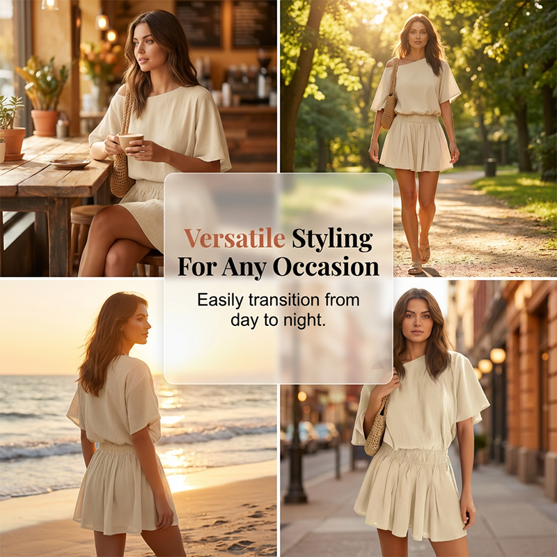 🌞Frühlingserwachen: 50% Rabatt!🏝️Sommer-Traum: Luftiges Off-Shoulder Kleid mit Fledermausärmeln