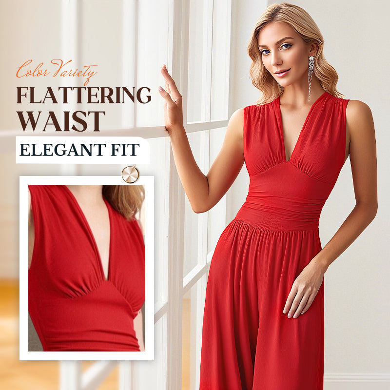 🌞Frühlingserwachen: 50% Rabatt!🎉Der Wow-Jumpsuit "Confidence": Tiefer V-Ausschnitt & Figurschmeichelnde Silhouette