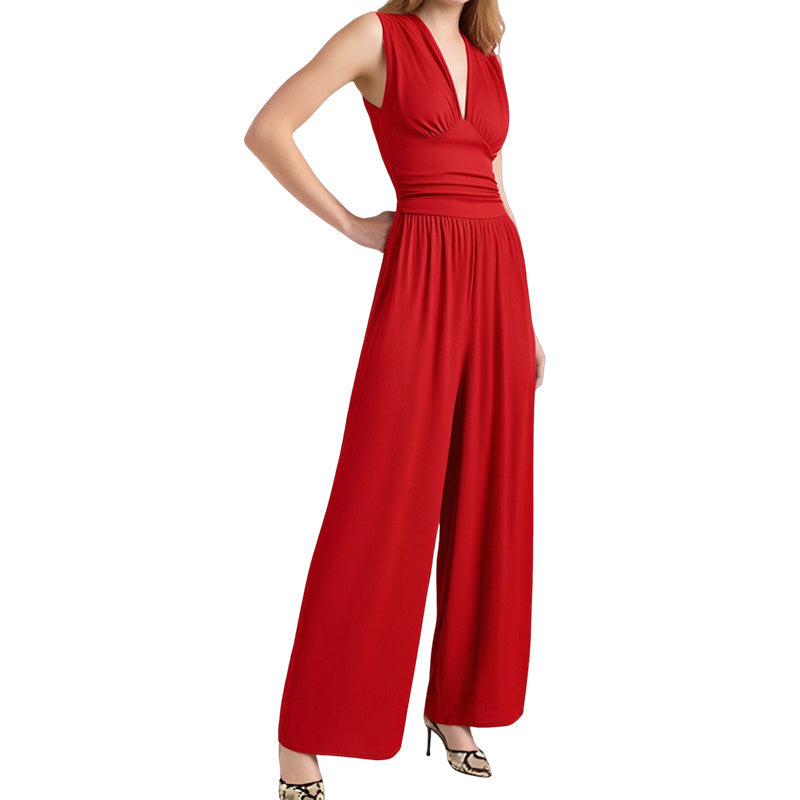 🌞Frühlingserwachen: 50% Rabatt!🎉Der Wow-Jumpsuit "Confidence": Tiefer V-Ausschnitt & Figurschmeichelnde Silhouette