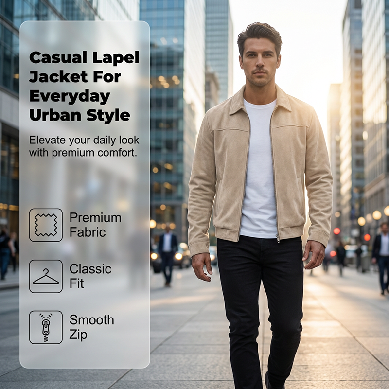 🌞Frühlingserwachen: 50% Rabatt!💎Herren-Jacke in Wildleder-Optik: Der Allrounder für Office & Freizeit