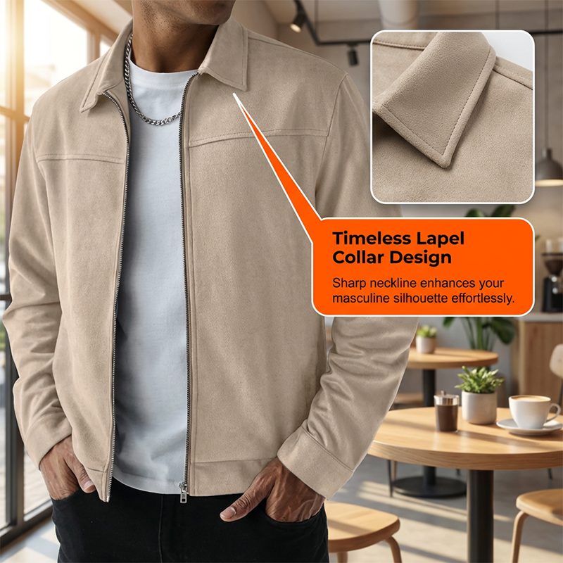 🌞Frühlingserwachen: 50% Rabatt!💎Herren-Jacke in Wildleder-Optik: Der Allrounder für Office & Freizeit