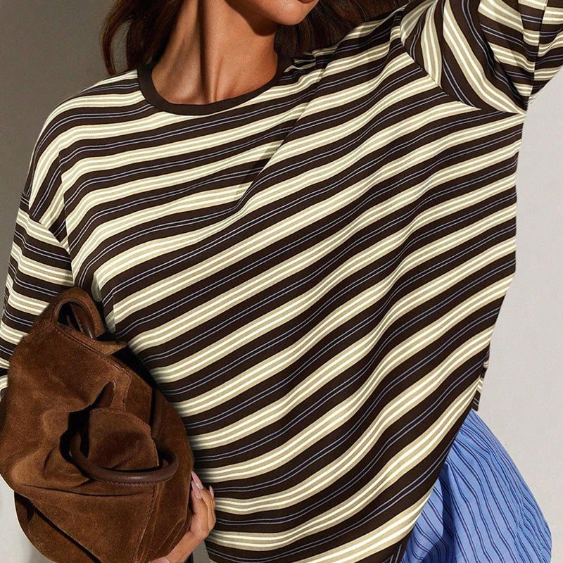 🌞Frühlingserwachen: 50% Rabatt!🎉Klassisches Langarmshirt mit Retro-Streifen: Knitterfrei, Weich & Vielseitig