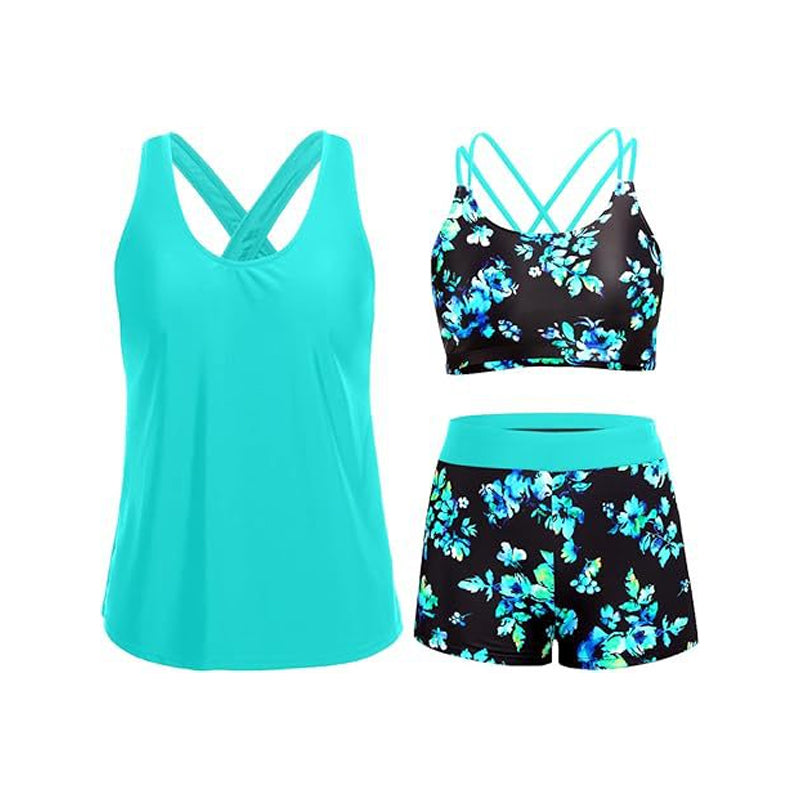 Women's 3-Piece Tankini Swimsuit